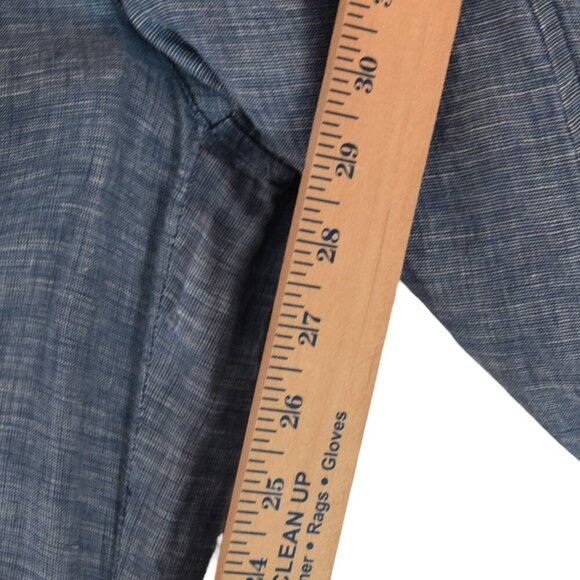 Cidra by Anthropologie Blue Linen Cropped Pants Size 12 100% Linen Wide Leg Summ - Picture 8 of 9